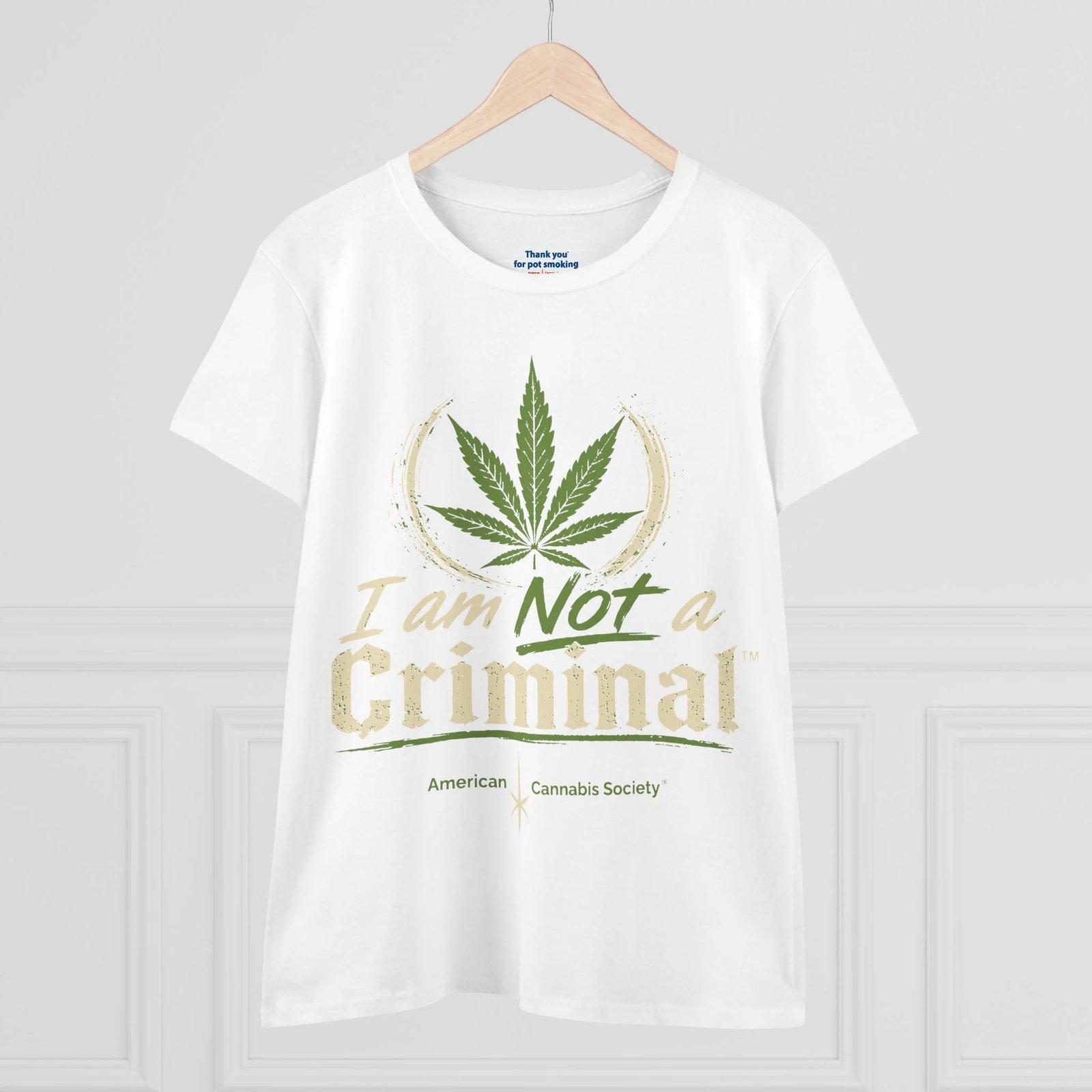 I Am Not A Criminal cannabis tee available at GreenRX Reedsburg THCA dispensary in Wisconsin